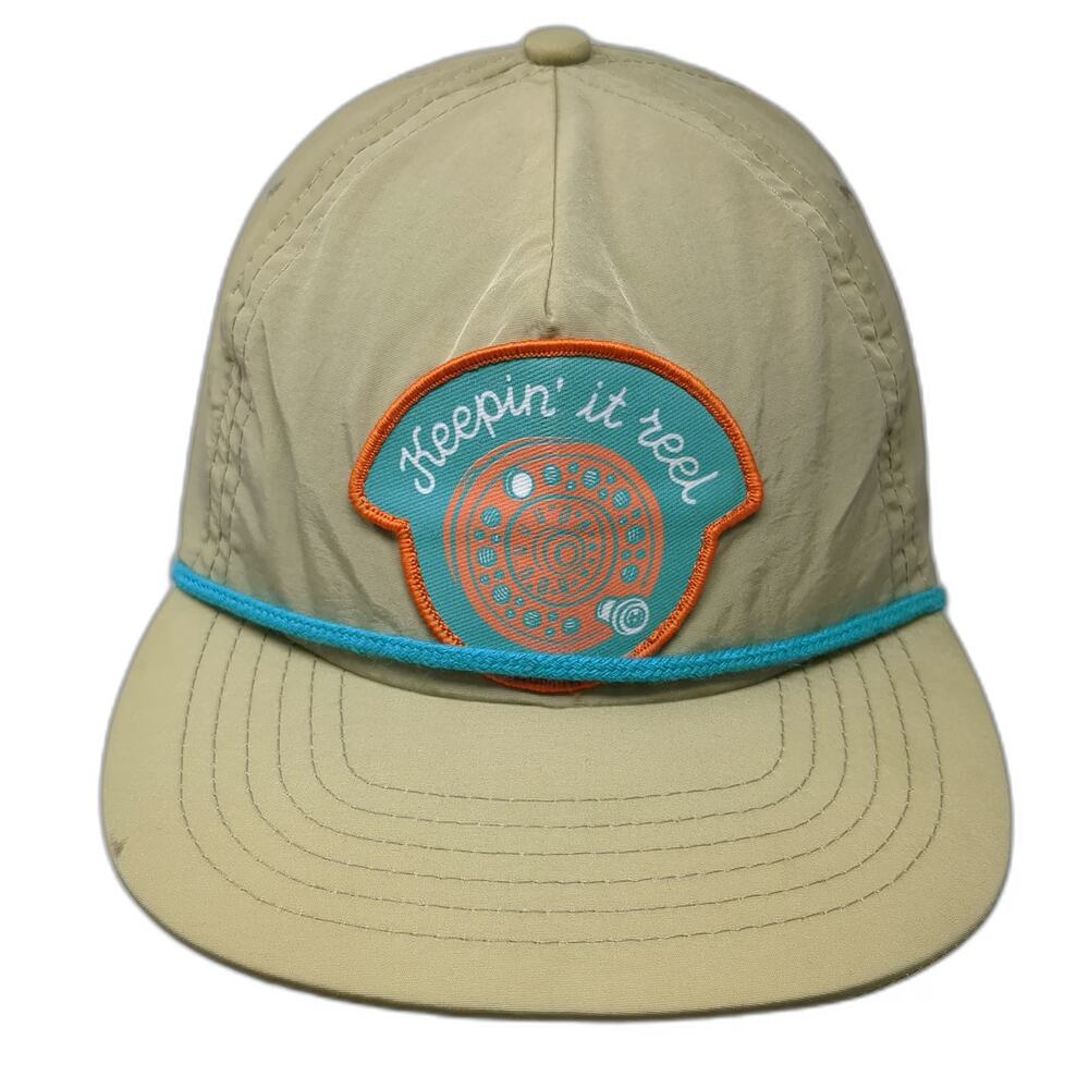 Sendero Provisions Co. 5 Panel Beige Hat OSFM Snapback Fishing Rope Patch Nylon